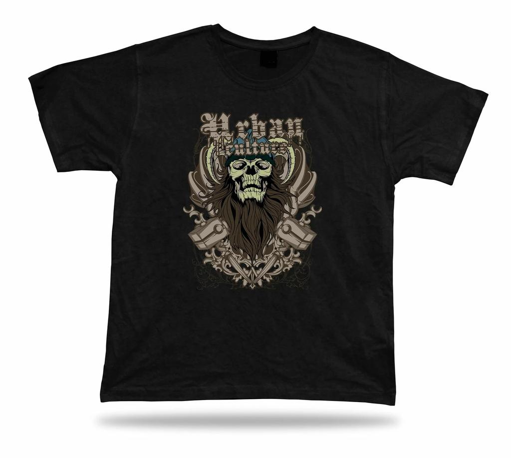 Tshirt Tee Shirt Birthday Gift Idea Urban Culture Viking Beard Skull Emblam
