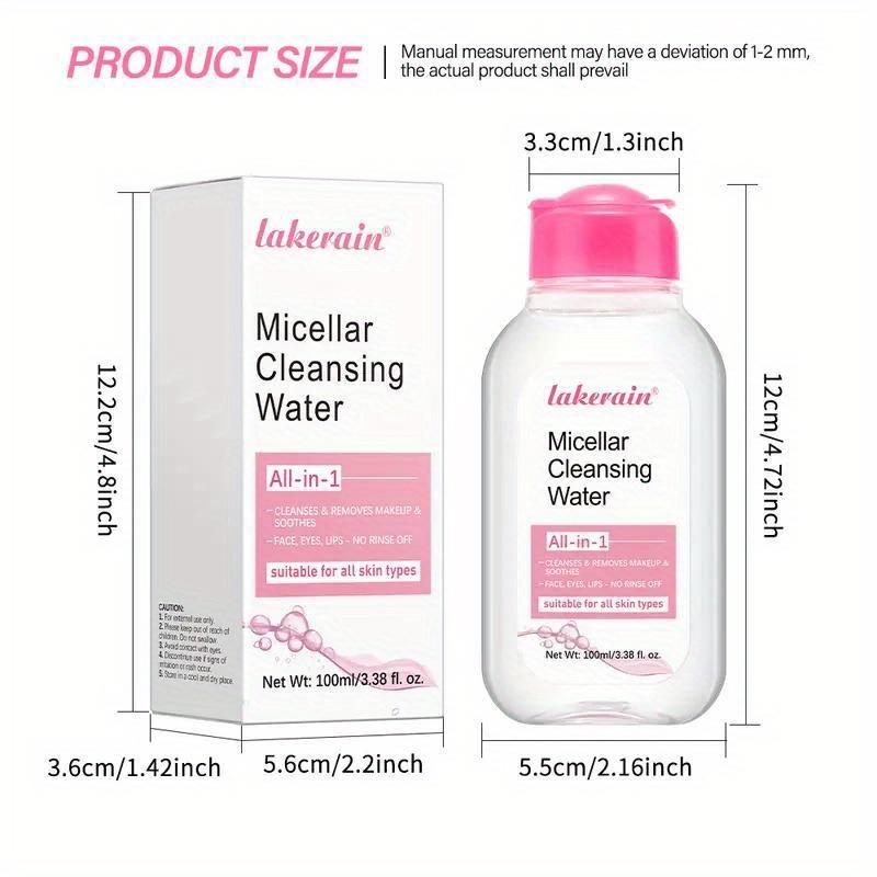 Démaquillant Micellaire Doux - Texture Douce Adaptée à Tous Types de Peaux, Idéal pour un Nettoyage en Profondeur des Yeux, des Lèvres et du Visage