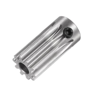 Kozelo Module 1 Straight Spur Pinion Gear, 10 Teeth - [5mm Bore X 20mm Height] Stainless Steel Spur Differential Motor Gear for RC Model Cars, Silver