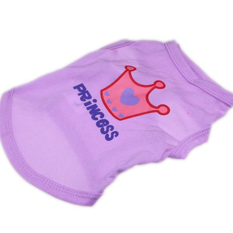 

Cute And Casual Drooling Dog Pink Crown Letter Vest For Female Dogs M фіолетовий