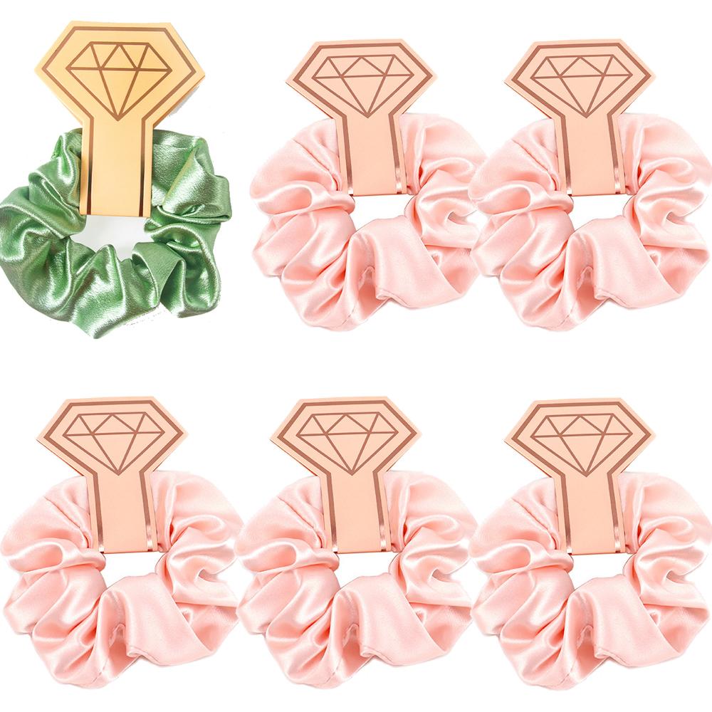 6pcs Satin Scrunchies Girls Elastic Hair Band Ponytail Holder Ties Rubber Bands Bride Bridesmaid Accessories Wedding Supplies