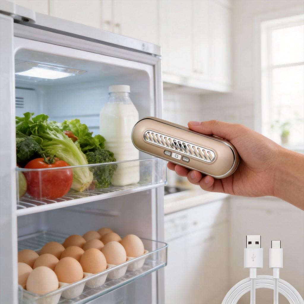Refrigerator Air Purifier With Uv Sterilization For Home Used In White Finish