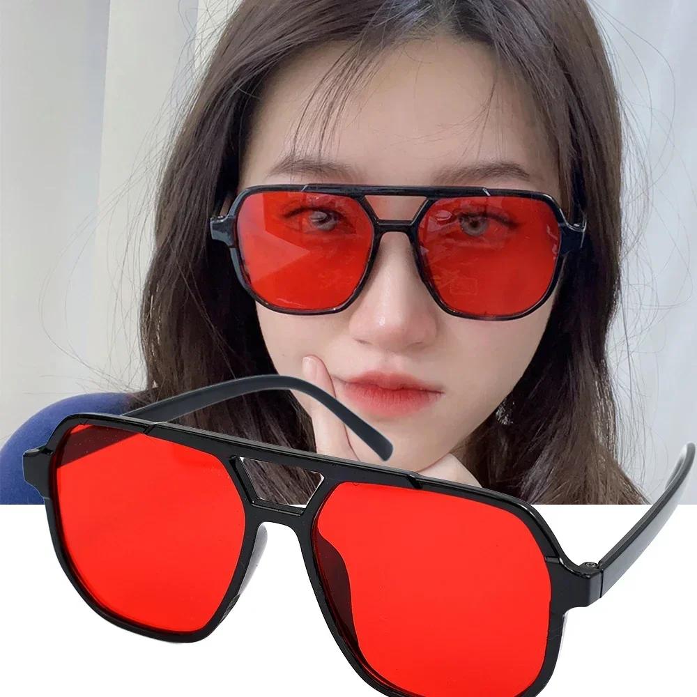 Vintage Übergroße Sonnenbrille Damen Retro Marke Großer Rahmen Sonnenbrille Weiblich Schwarz Gelb Ins Style Eckige Brille Oculos De Sol