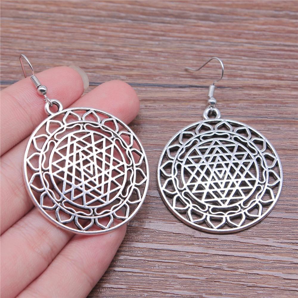 38 Styles Women Ethnic Style Jewelry Earrings Bohemia Carved Round Oval Waterdrop Flower Pattern Dangle Earrings Drop Earrings