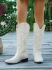 Women'S Embroidered Boots, High Boots And Long Boots That Do Not Reach The Knees, Autumn And Winter Knee-High Boots