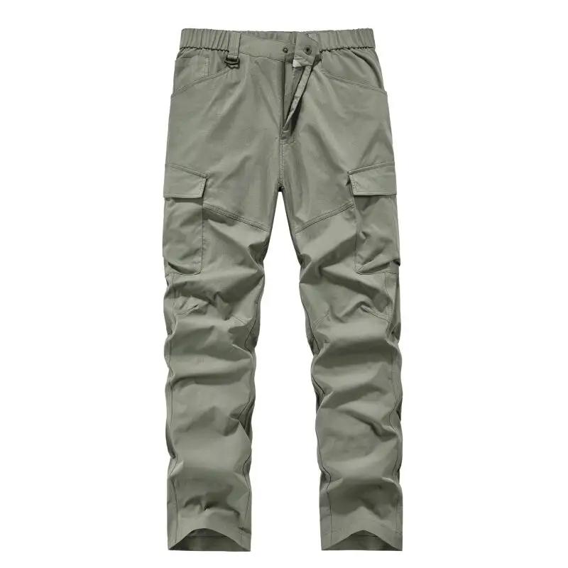 Summer Spring Men Khaki Cargo Pants Men Casual Cargo Pants Man Thin Breathable Multi-Pocket Hiking Loose Trousers