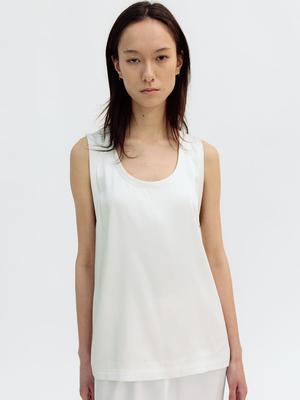 Leubieleu Viscose Satin Sleeveless Top (Ivort)