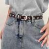 Metal Eyelet Belt No Punching Hollow Pu Leather Belt Paired With Jeans Belt For Men And Women