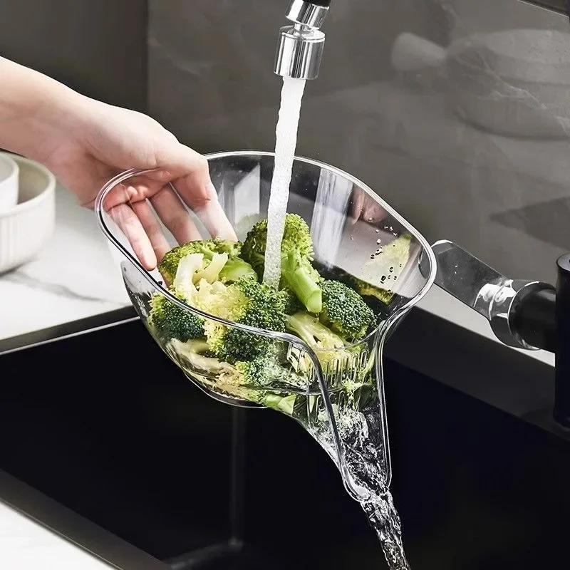Multifunctional Drain Basket Drain Bowl Household Sink Vegetable Basin Kitchen Washing Fruit Plate Plastic