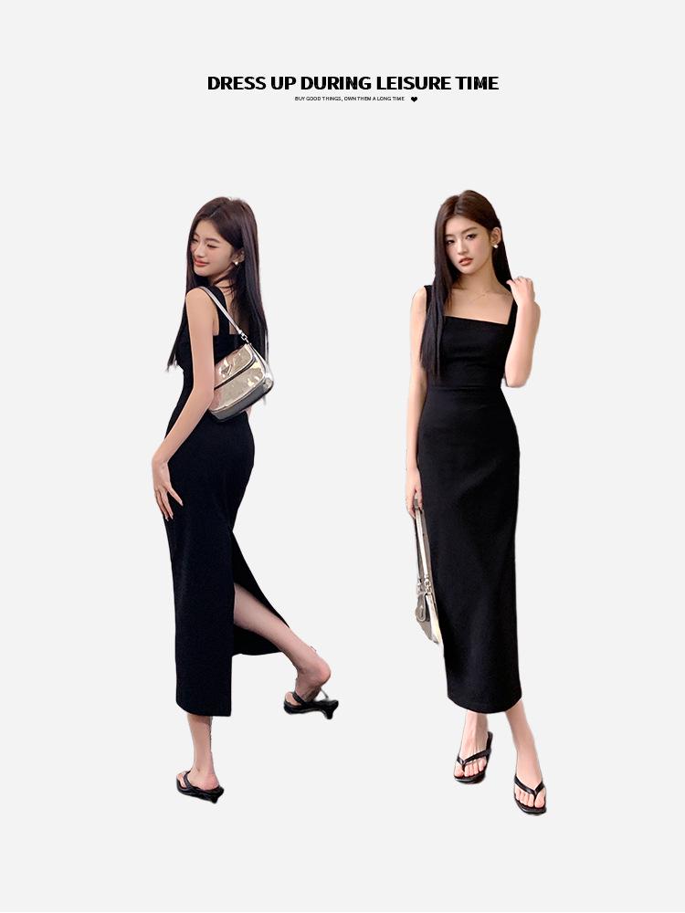 2026 Frühjahr/Sommer Französische Silhouette Spaghettiträger Schlankmachendes Taillenbetontes Langes Kleid für Damen