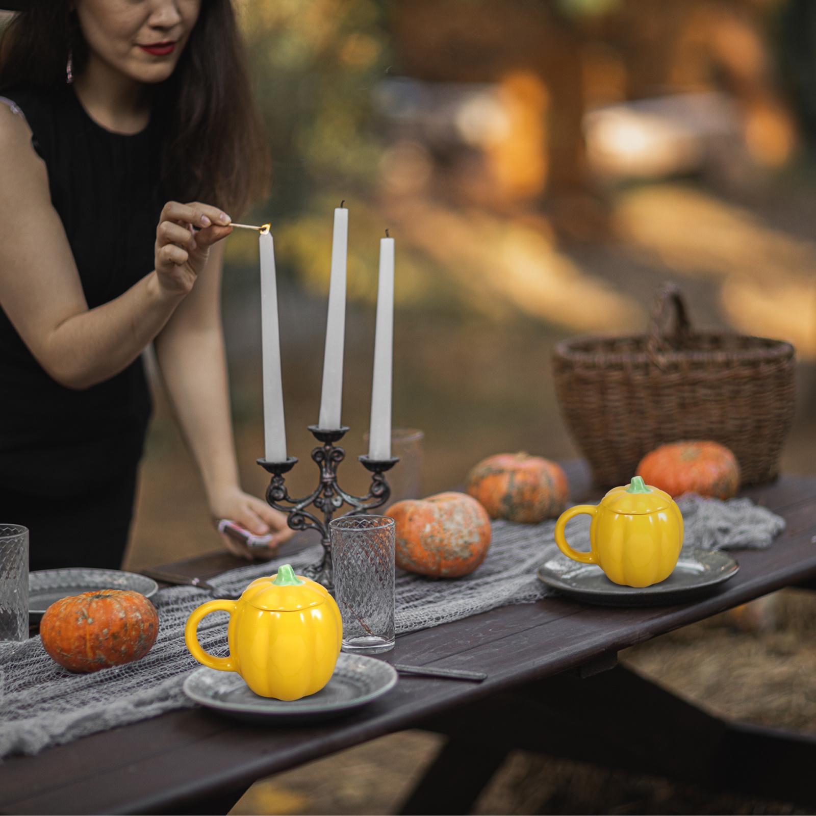 

Pumpkin Shape Ceramic Mug Coffee Cup for Home Office Use Smooth Drinking Mug Microwave Safe Breakfast Cereal Milk Tea other
