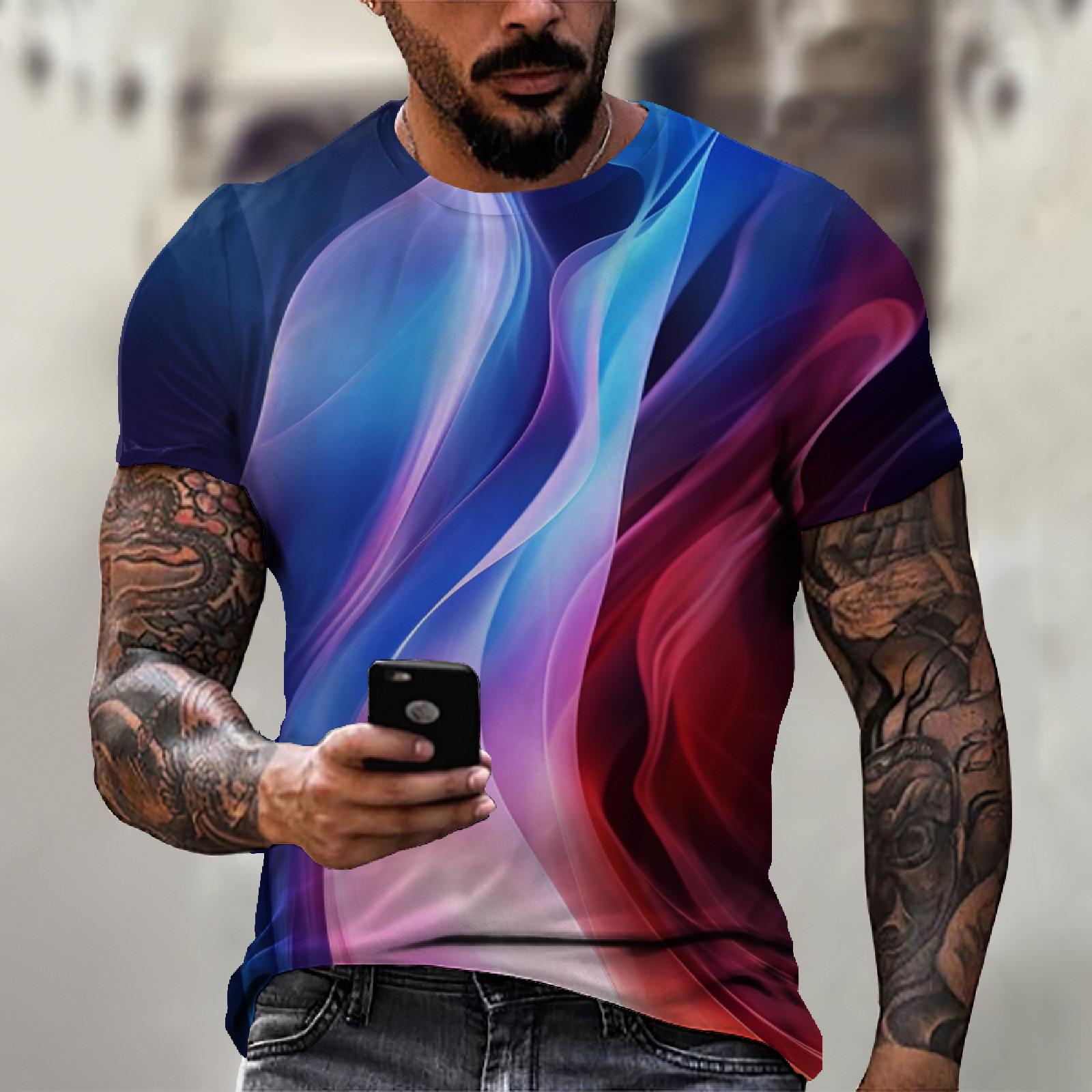 

Мужская футболка с коротким рукавом и принтом, летняя круглая шея, трендовая повседневная толстовка XXL