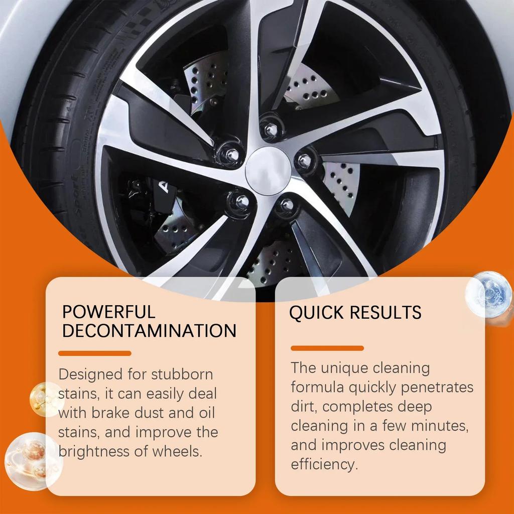 100ml Professional Car Wheel & Tire Cleaner For Alloy Rims, Brake Dust & Stain Removal, Safe For Daily Maintenance Amagi