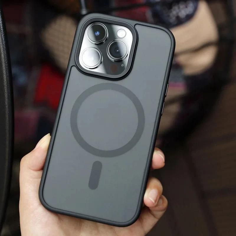 Matte Magnetic Phone Case for Magsafe Mag Safe iPhone Air 17E 17 E 16E 16 Pro Max 15 Plus 14 13 12 11 Frosted Translucent Back Phone Cover Accessories