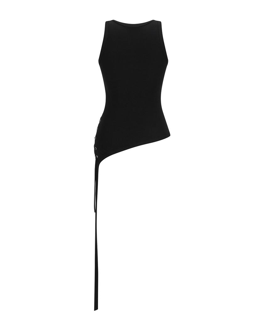 Saendeulig String Layered Sleeveless_Black