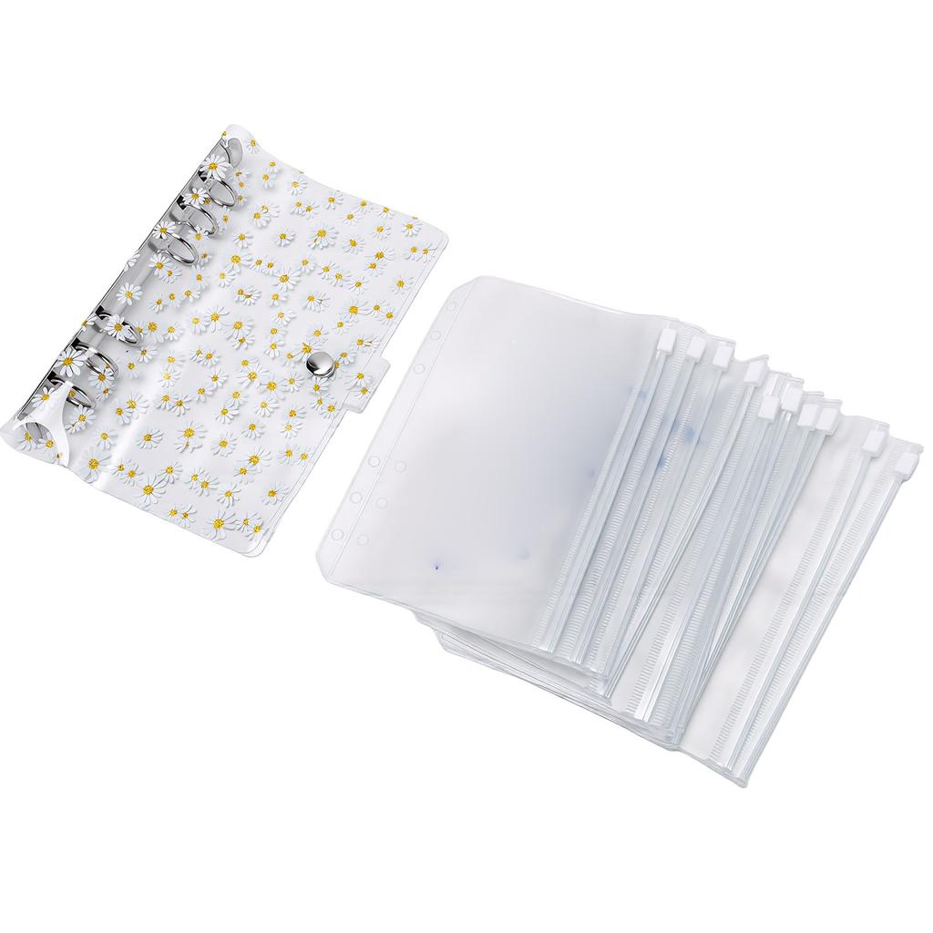 Flower Binder Cover Water Proof PVC Page Protectors Sheet Protectors with Metal Rings