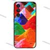 Zestaw Farb Wodnych Paleta Malarska Etui na Telefon Dla Samsung Galaxy A20,21s,22,31,32,52,53,72,73,80,91 Miękki Płynny Silikon Czarna Osłona