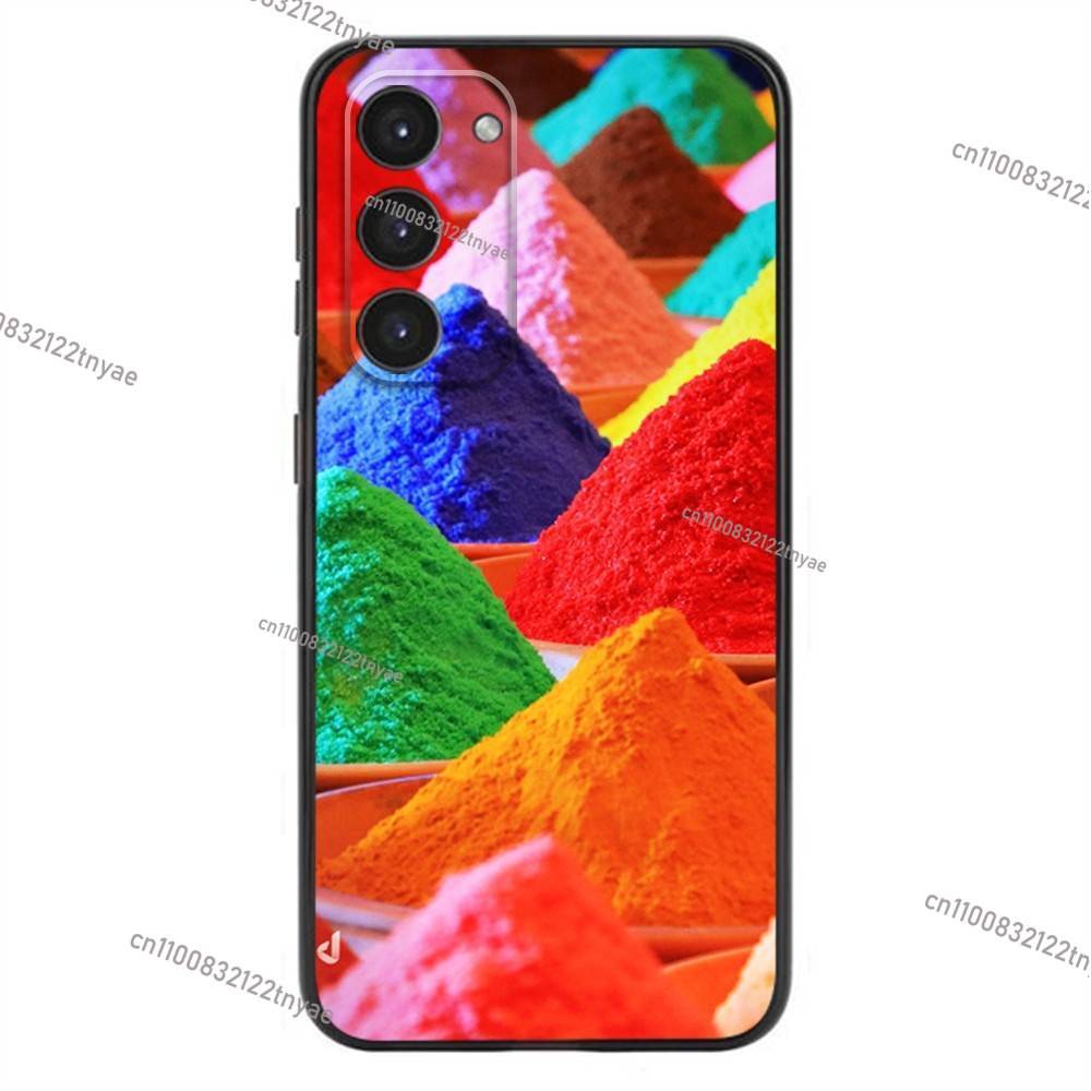 Zestaw Farb Wodnych Paleta Malarska Etui na Telefon Dla Samsung Galaxy A20,21s,22,31,32,52,53,72,73,80,91 Miękki Płynny Silikon Czarna Osłona