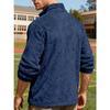 Herren Polarfleecejacke für Winter Einfarbig Stehkragen Langarm Reißverschlussfliege Mantel Lockere Passform Herren Oberbekleidung mit Taschen