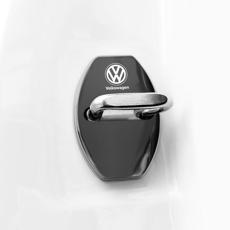 VW Valve Stems Caps 4Pcs Car Door Lock Protective Cover Stickers Auto Accessories For Volkswagen VW RLine R Golf Amarok T5 Phaeton EQ1