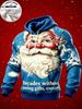 3D Print Christmas Fleece Hoodie Funny Santa Stuck In Chimney Reindeer Snow Scene Pullover Long Sleeve Holiday Sweatshirt