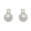 Personalized flash diamond pearl stud earrings, simple light luxury temperament versatile pearl earrings women's earrings