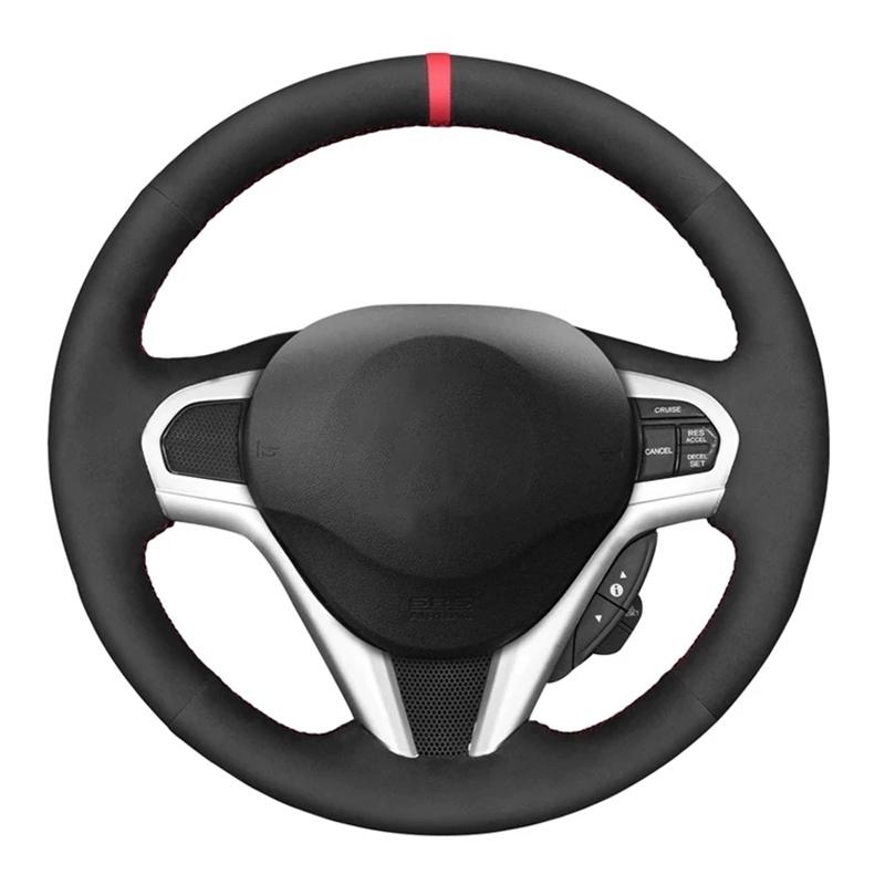 Pokrowiec na kierownicę samochodową pleciony antypoślizgowy czarna skóra zamszowa do Honda CR-Z CRZ 2011 2012 2013 2014 2015 2016 Akcesoria samochodowe