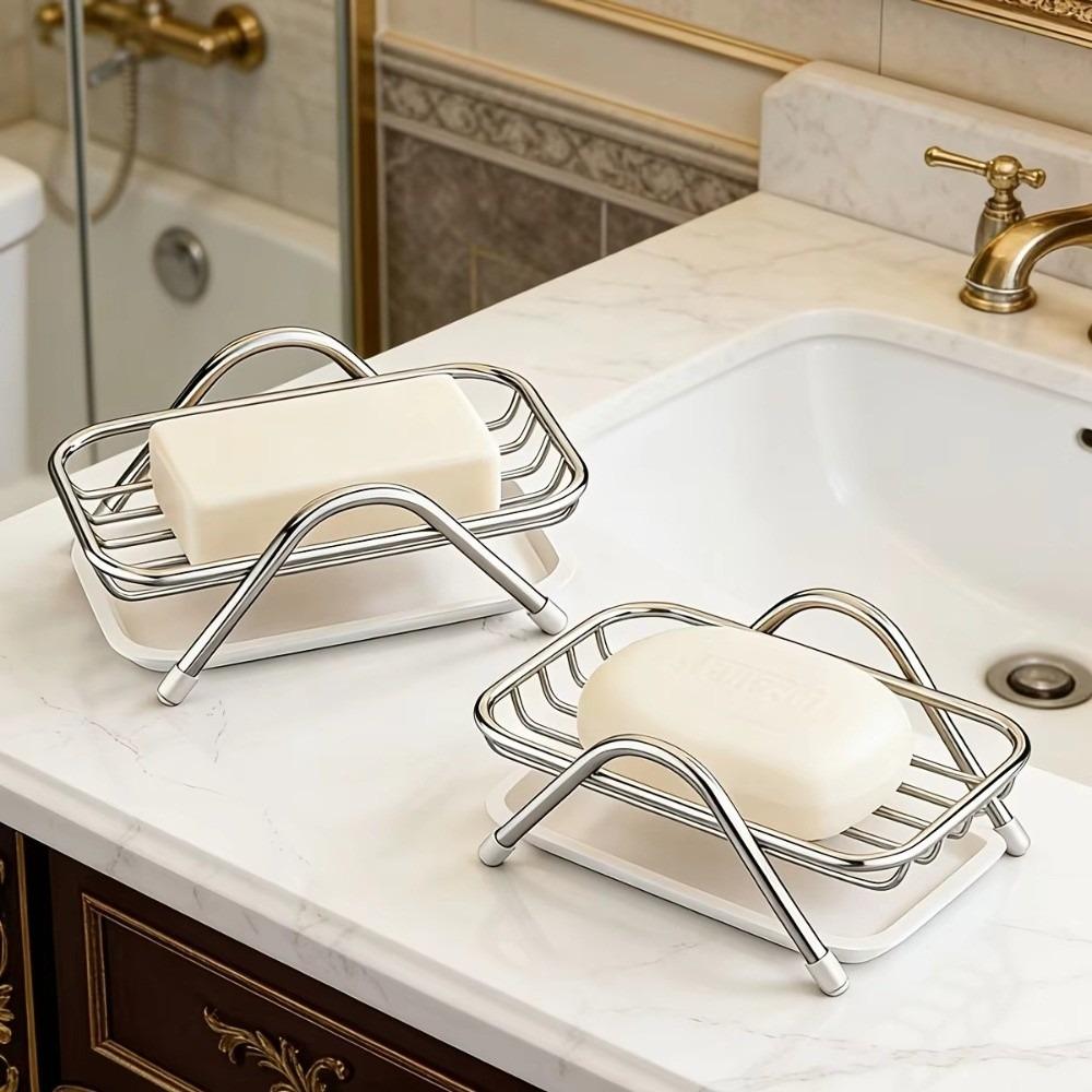 with Tray Stainless Steel Soap Rack Self Draining Bathroom Storage Rack New Soap Tray Bathroom Use