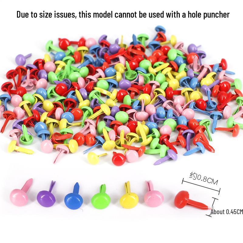 8x17mm Two-Legged Round Colored Rivets for Children's DIY Crafts