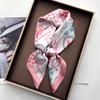 Women Fashion Scarf Silk Feeling Floral Print Square Neckerchief Spring Shawl Foulard Headbanda Stole Scarves Bufanda Ties