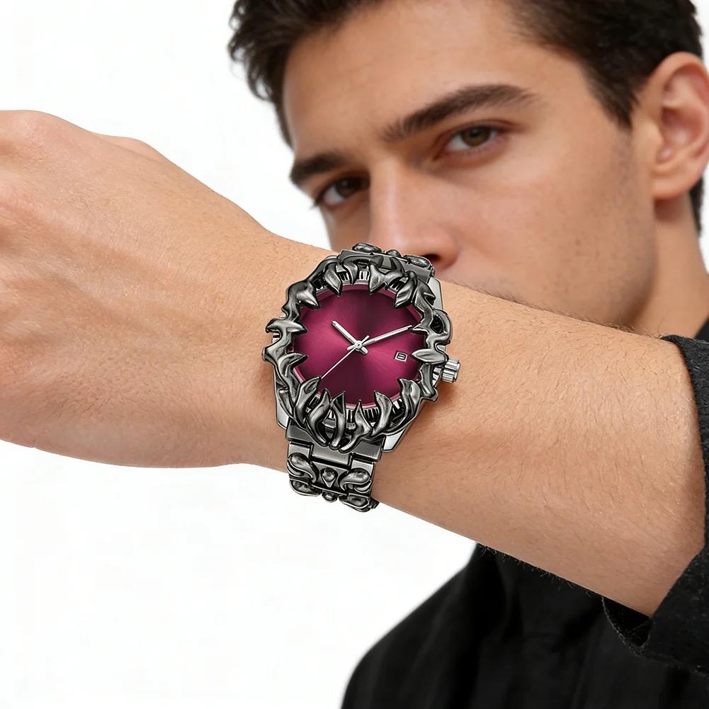 Klassische Kralle Alabaster Herrenuhr Y2K Kalender Quarz Armbanduhr Männliche Uhr Geschenk Relogio Masculino Dropshipping