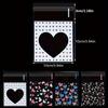 400PCS Valentine Cellophane Bags Love Heart Printed Self Adhesive Cookie Treat Bags 4 Styles Valentine's Day Mother's Day