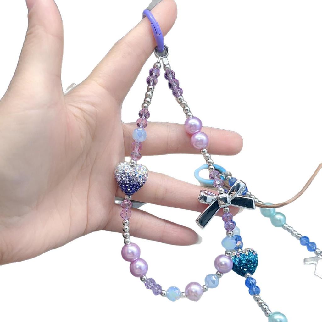 Lux Rhinestone Butterfly Heart Crystal Phone Chain & Keychain Accessory for Women