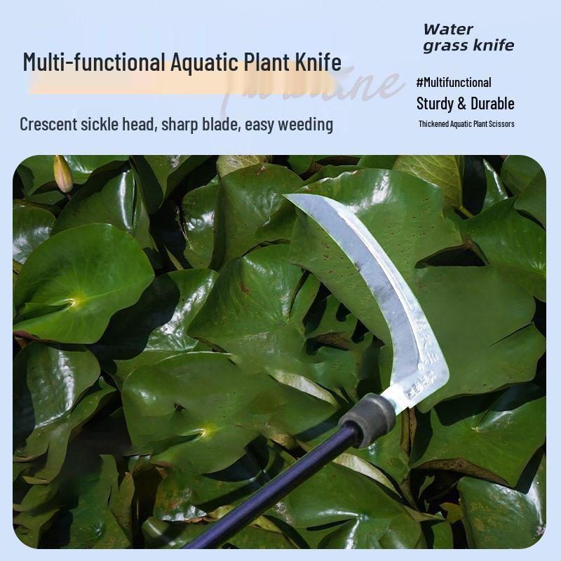 Large Multifunctional Manganese Steel Sickle for Grass, Reed, and Fishing