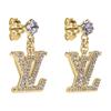 Louis Vuitton Lv Buchstabenohrringe Damenohrringe Gold M04112