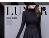Black High-Neck Hepburn-Style Velvet Dress - Slimming Long Winter Skirt for Women