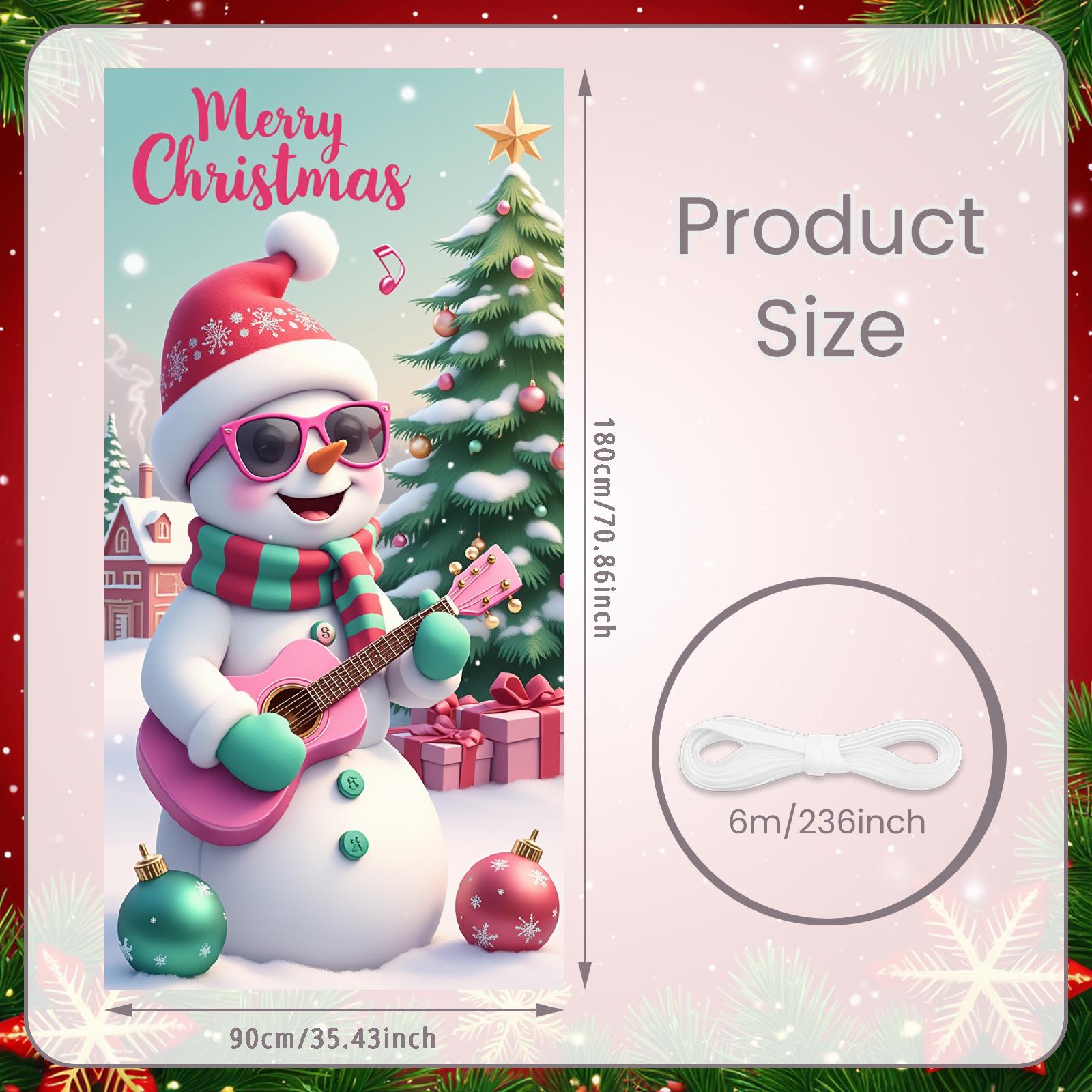 

Seasonal Banner Winter Scene Winter Wonderland Banner Event Prop Red Scarf Christmas Banner For Winter Party Family Reunion