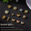 Gold Vajra Butterfly Spacer Beads with Gemstone Look and Strong Color Retention – Alloy Drip Oil Finish