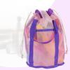 Grid Beach Bag Hand-held Toiletry Bag with Drawstring Pocket Travel Toiletry Bag Children's Toy Storage Bag Bathroom Swimming Bag
