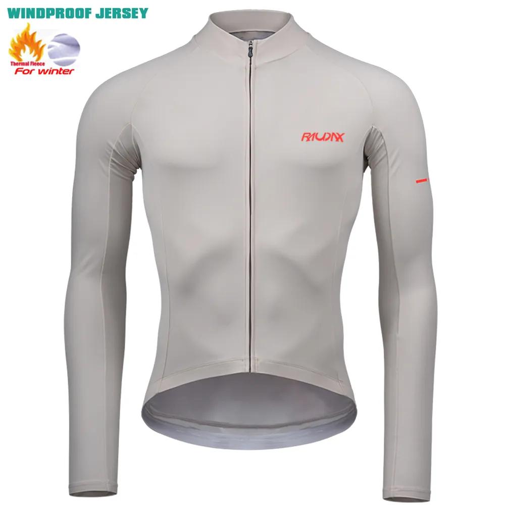 RAUDAX 2024 Man's Winter Cycling Clothing Long Sleeves Thermal Fleece Cycling Jersey Set Outdoor Keep Warm Road Bike Sportswear