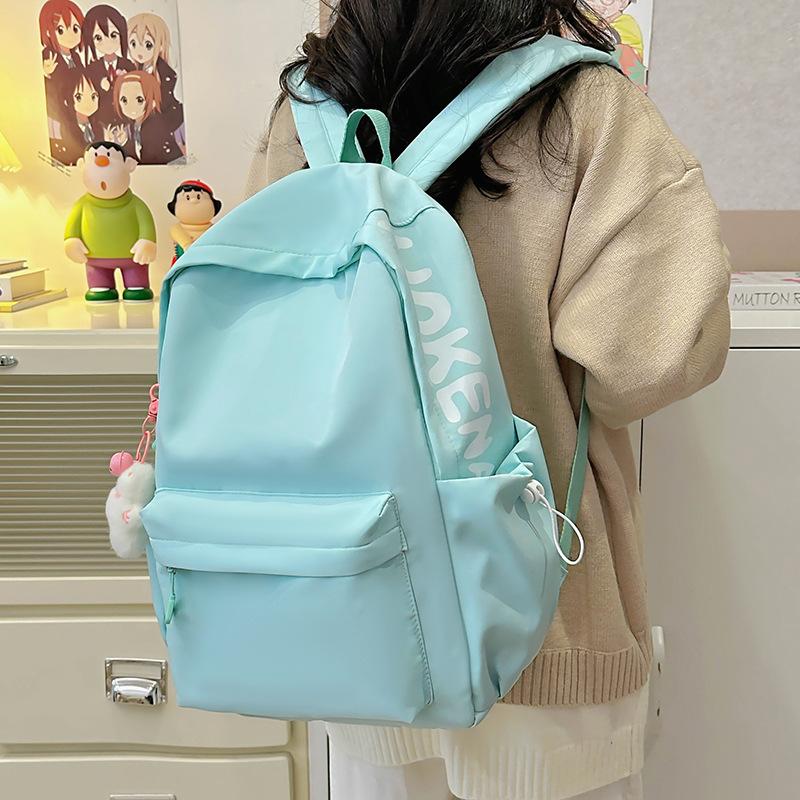 Japanischer Rucksack mit einfachen Buchstaben, lässig, süß, klein, frisch, mit großer Kapazität, für Junior High School, leicht, Studentenrucksack