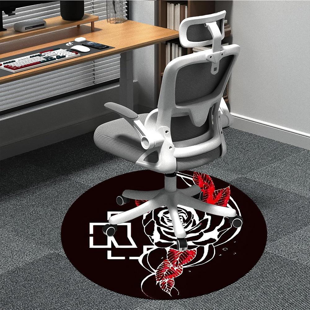 

1PC RAMMSTEIN Office Round Rug - Perfect for Office or Study Decor, Non-Slip Backing, Decorative Floor Mat yy250916046 80cm by 80cm