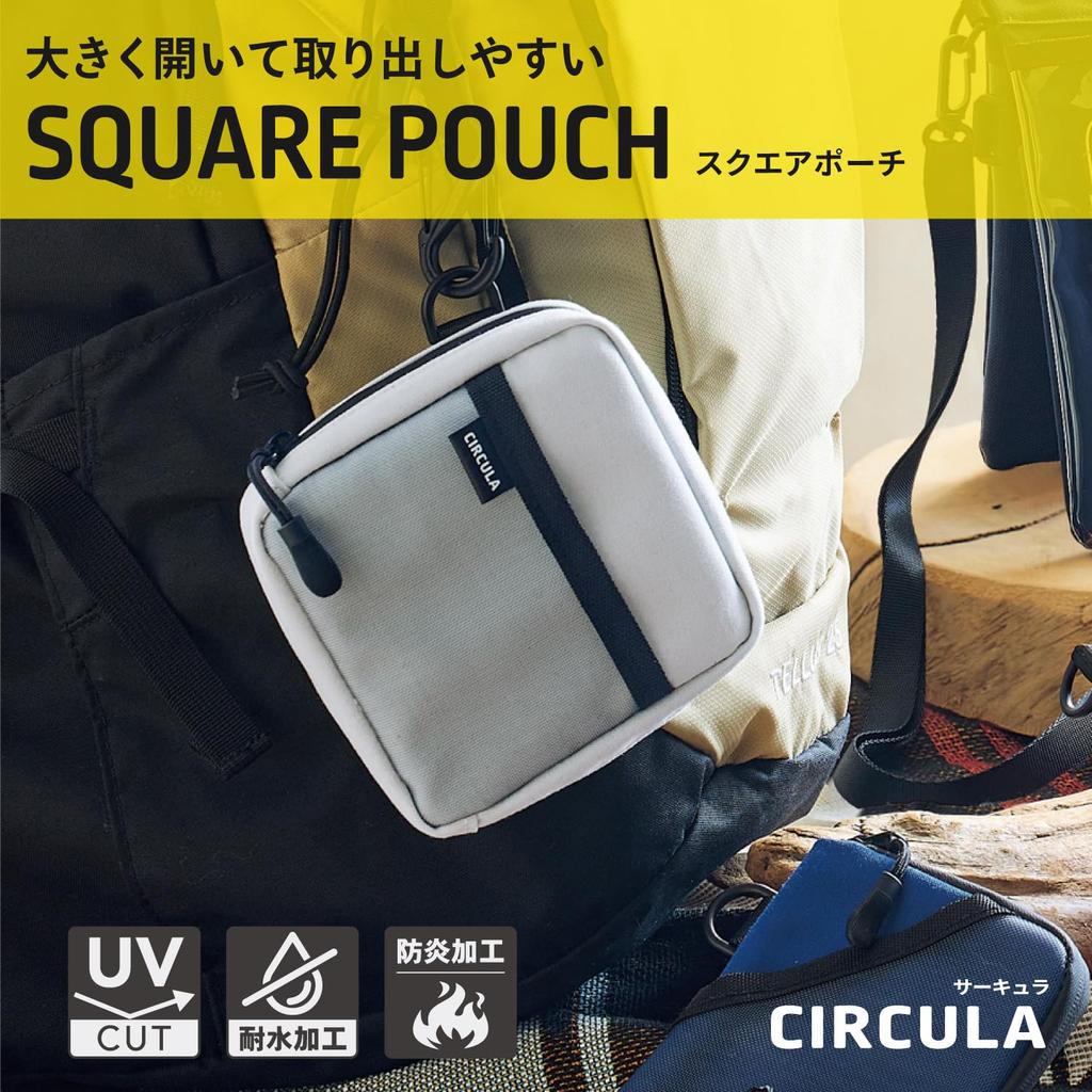 LIHIT LAB CIRCULA Square Pouch, Black, A4601-24