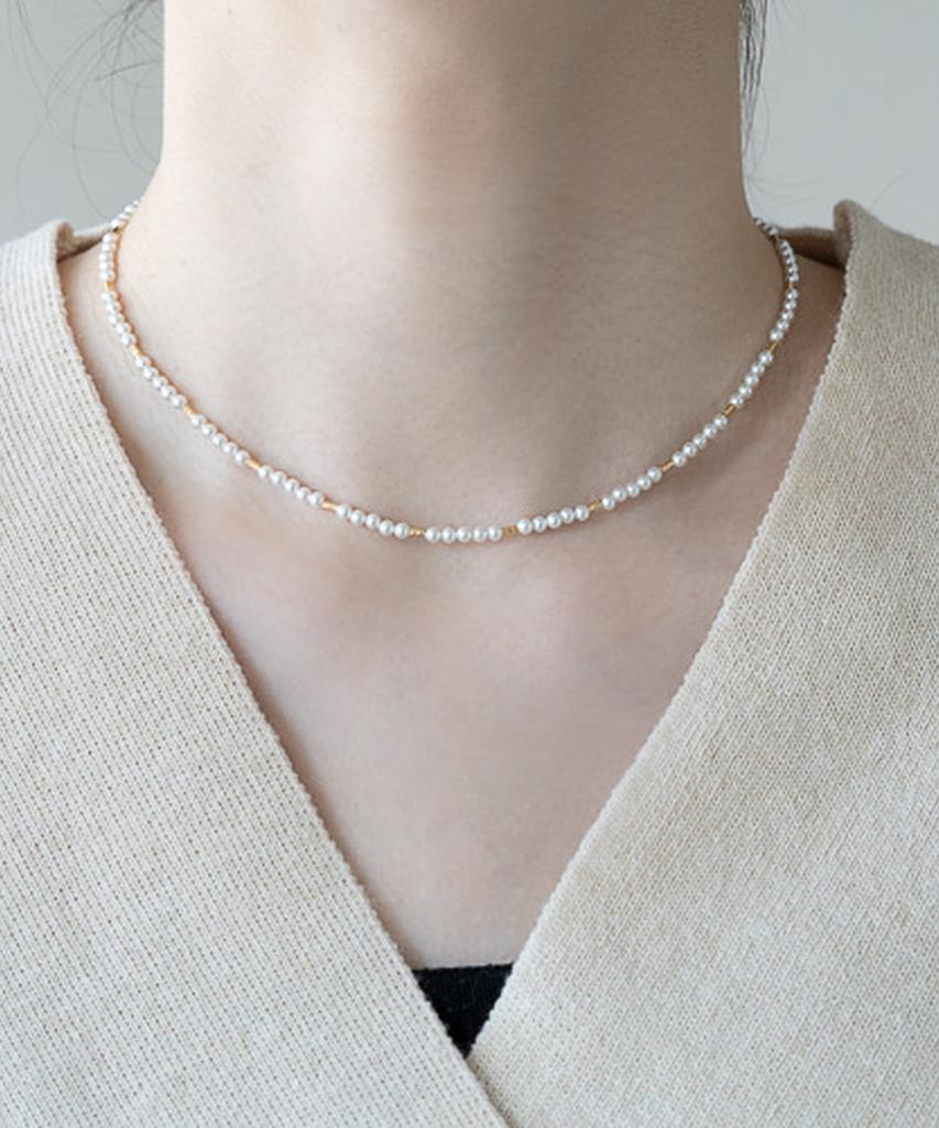 Alleun Silver 925 Swarovski Cut Pearl Silver Necklace Choker