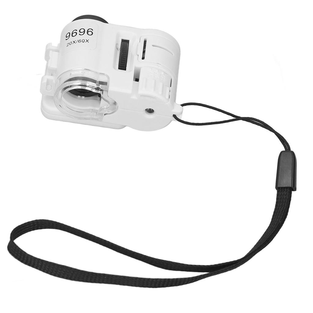 Portable Magnifying Glass LED Folding 20X 60X Clear View Versatile Mini Handheld Magnifier for Coins Stamps Map Inspection