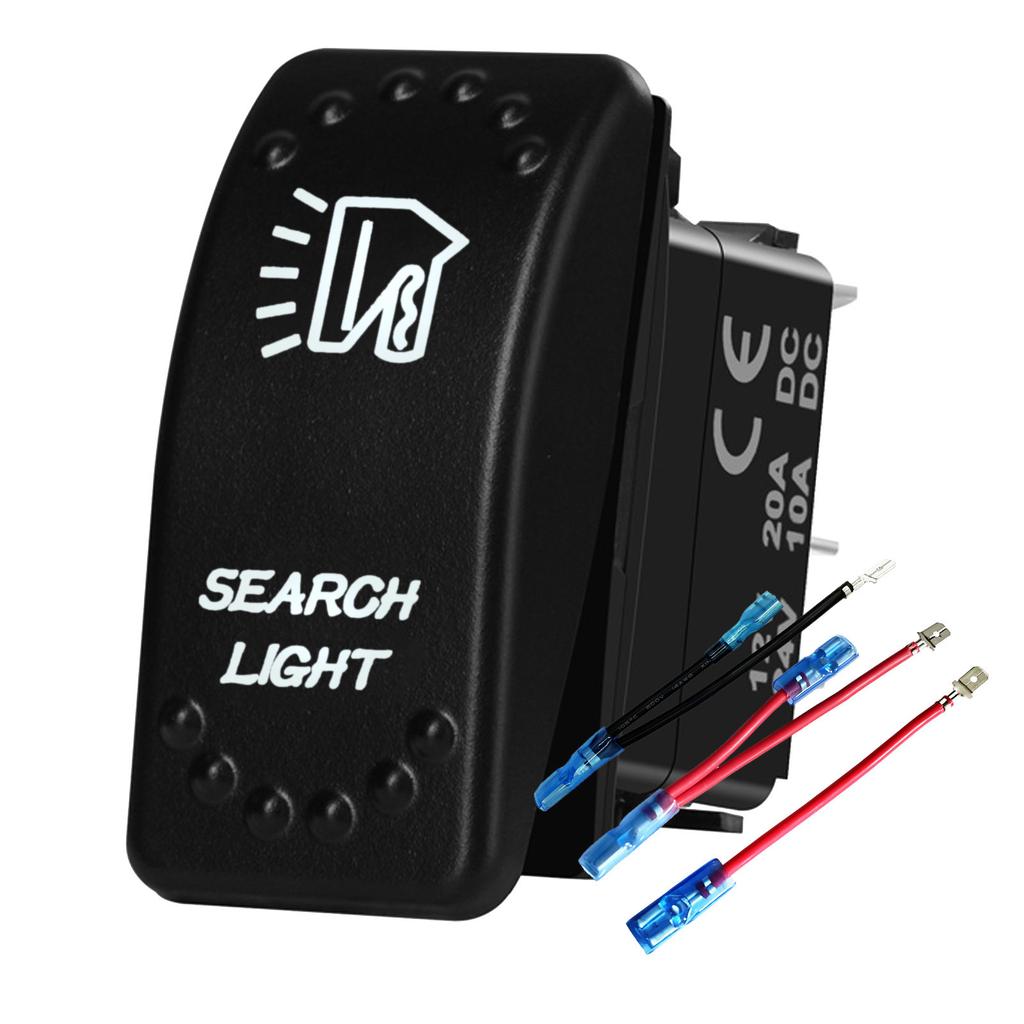 Waterproof White LED Rocker Switch for Light Bar Spot Lights 5P/7P ON-OFF-ON 12V/24V Heavy Duty for Car Boat Truck SUV 4x4 Hilux
