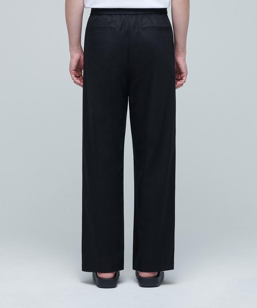 MUSINSA STANDARD Cotton Linen One-Pleat Wide Pants [Black]