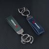 Modny skórzany brelok do kluczy z klamrą w kształcie podkowy Breloki do kluczy samochodowych dla Mitsubishi Pajero Sport Outlander ASX Lancer Eclipse Cross