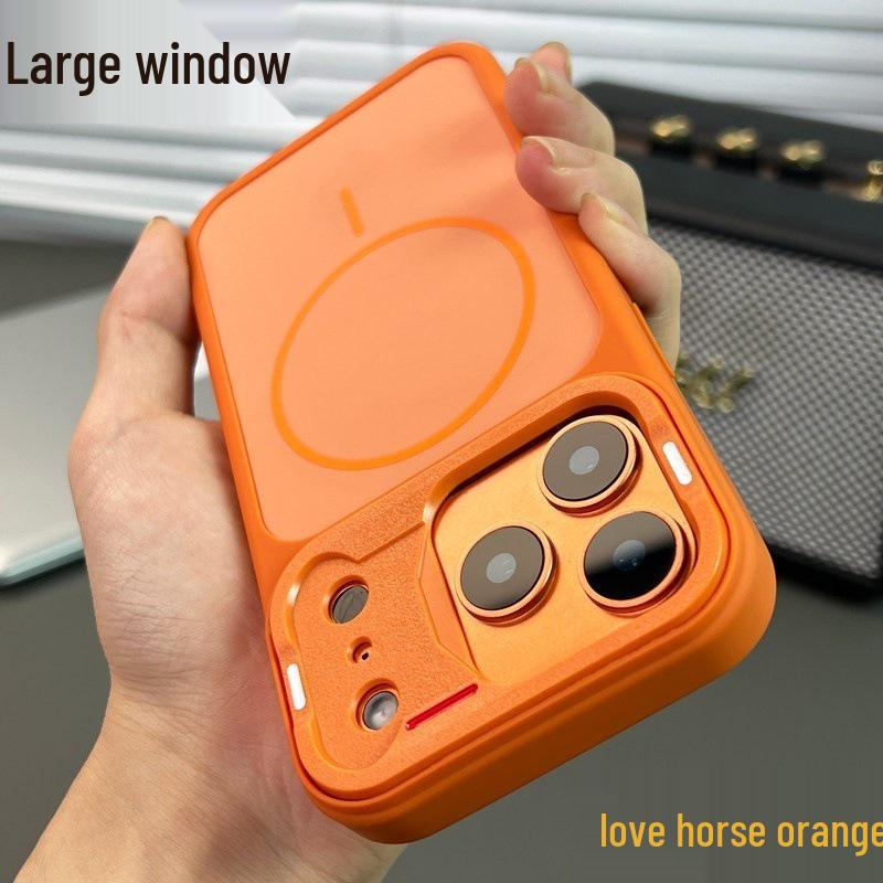 

Apple iPhone 17 Pro Max MagSafe Case: Large Window, Original Magnetic Design, High-End Feel, iPhone 11 Compatible, Cross-border. 16Plus оранжевый