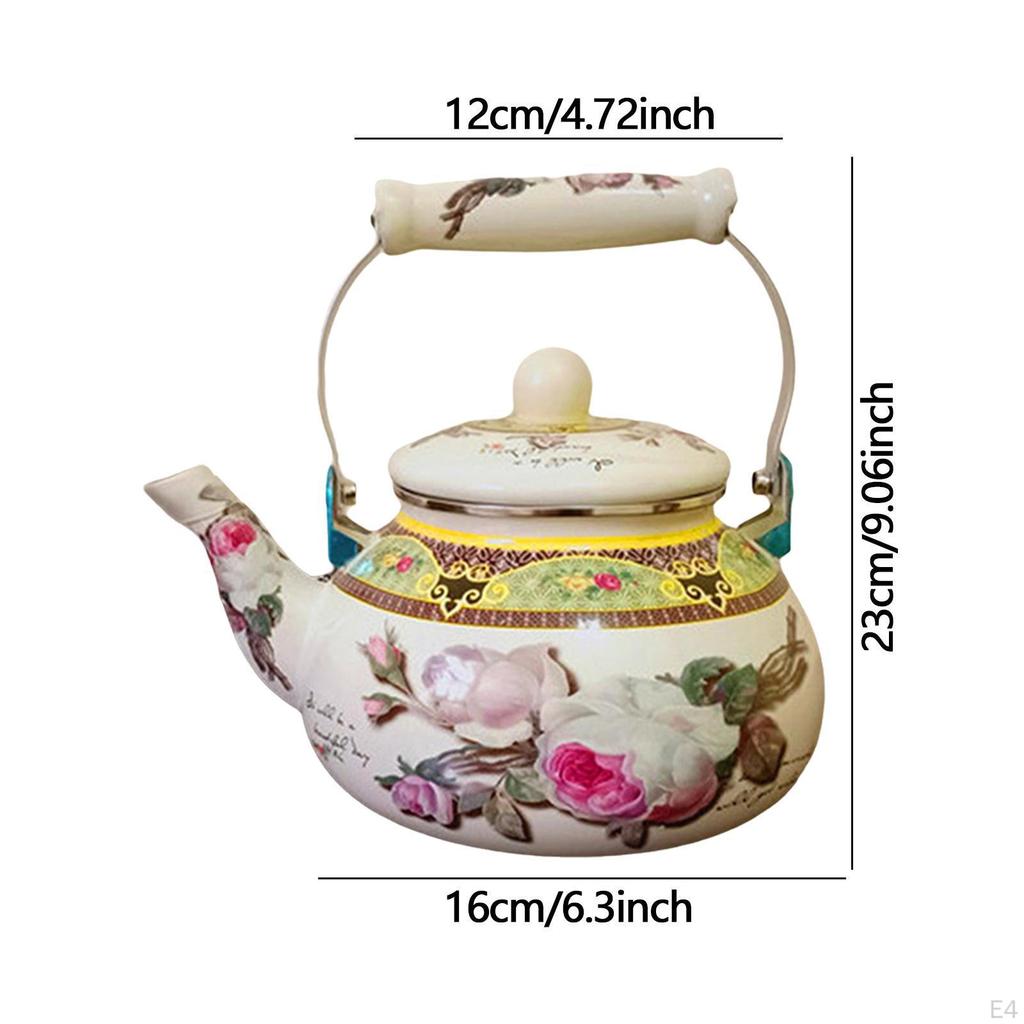 Enamel Tea Kettle 2.5L Teapot Beverage Jug Heat Resistant Water Pitche Thickened for